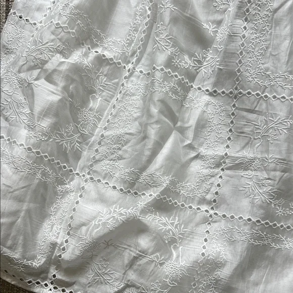 ELSA White Eyelet Panel A-Line Midi Skirt - Picture 7 of 11